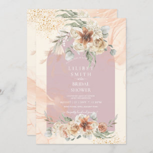 Dusty Rose Floral Pampas Grass Boho BRAUTPARTY