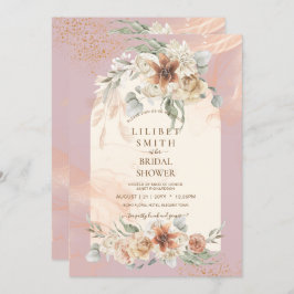 Dusty Rose Floral Pampas Grass Boho BRAUTPARTY