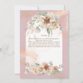 Dusty Rose Floral Pampas Grass Boho BRAUTPARTY (Rückseite)