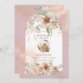 Dusty Rose Floral Pampas Grass Boho BRAUTPARTY (Vorne/Hinten)