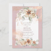 Dusty Rose Floral Pampas Grass PROBE DINNER (Vorderseite)