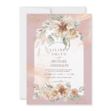 Dusty Rose Floral Pampas Grass PROBE DINNER