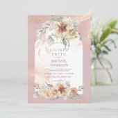 Dusty Rose Floral Pampas Grass PROBE DINNER (Stehend Vorderseite)