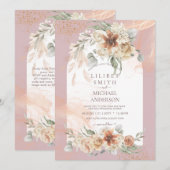 Dusty Rose Floral Pampas Grass PROBE DINNER (Vorne/Hinten)