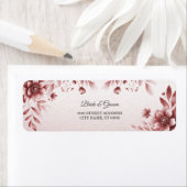 Dusty Rose Floral Return Address Label (Insitu)