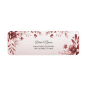 Dusty Rose Floral Return Address Label (Vorne)