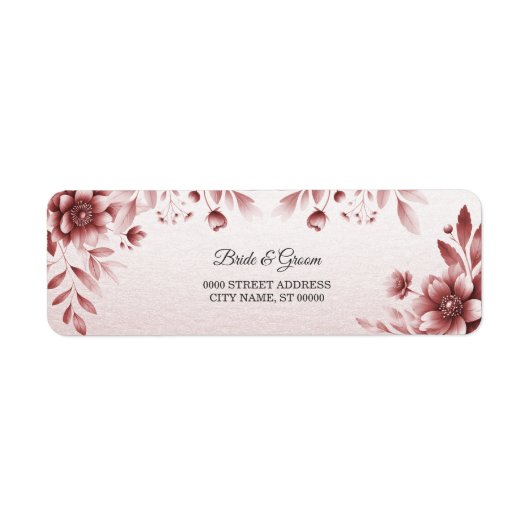 Dusty Rose Floral Return Address Label (Vorne)