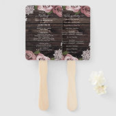 Dusty Rose Floral Rose Rustic Wood Lace Wedding H Fächer (Vorne und Hinten)