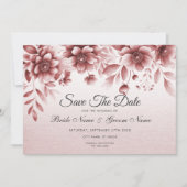 Dusty Rose Floral Save the Date (Vorderseite)
