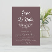 Dusty Rose Floral Save the Date Einladung (Stehend Vorderseite)