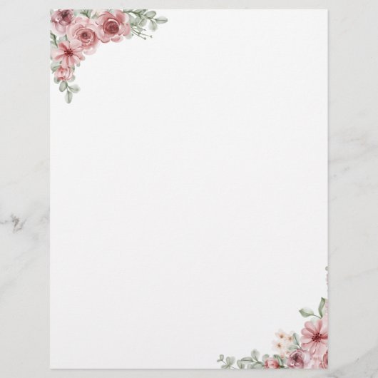 Dusty Rose Floral Script Wedding Zeitplan Timeline (Rückseite)