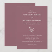 Dusty Rose Floral Simple Wedding Einladung (Vorne/Hinten)