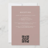 Dusty Rose Floral Wappen Monogram Wedding QR Code Einladung (Rückseite)