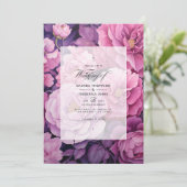 Dusty Rose Floral Wedding Einladung (Stehend Vorderseite)