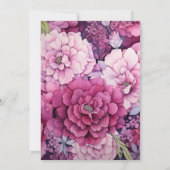 Dusty Rose Floral Wedding Einladung (Rückseite)