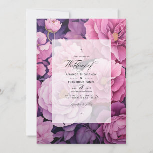 Dusty Rose Floral Wedding Einladung