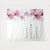 Dusty Rose Floral Wedding Foto Stand Hintergrund Wandteppich (Vorderseite (Horizontal))