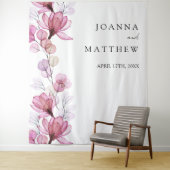 Dusty Rose Floral Wedding Foto Stand Hintergrund Wandteppich (Beispiel)