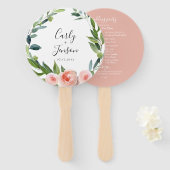 Dusty Rose Floral Wedding Hand Fans Fächer (Vorne und Hinten)