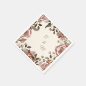 Dusty Rose Floral Wedding Napkin Serviette (Ecke)