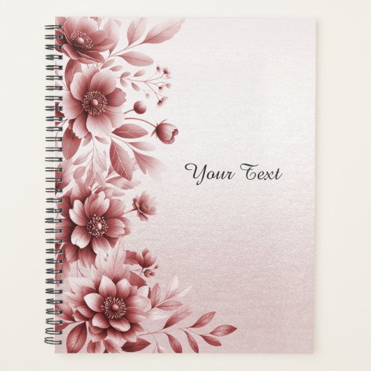 Dusty Rose Floral Wedding Planner Planer (Vorderseite)