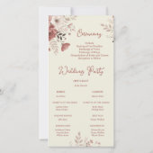 Dusty Rose Floral Wedding Program Card (Rückseite)