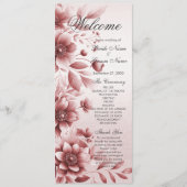 Dusty Rose Floral Wedding Program Programm (Vorderseite)