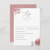 Dusty Rose Floral Wedding RSVP (Vorne/Hinten)