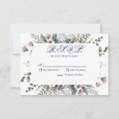 Dusty Rose Floral Wedding RSVP Botanische Antwort (Vorderseite)