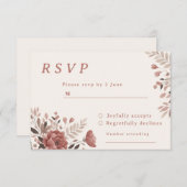 Dusty Rose Floral Wedding RSVP Card (Vorne/Hinten)