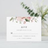 Dusty Rose Floral Wedding RSVP Karte (Stehend Vorderseite)