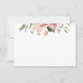 Dusty Rose Floral Wedding RSVP Karte (Rückseite)