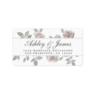 Dusty Rose Floral Wedding Rücksendeadresse Adressaufkleber