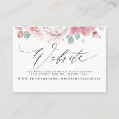 Dusty Rose Floral Wedding Website Card Visitenkarte (Vorderseite)