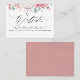 Dusty Rose Floral Wedding Website Card Visitenkarte