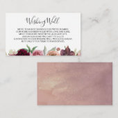 Dusty Rose Floral Wedding wünschenswert gut Begleitkarte (Vorne/Hinten)