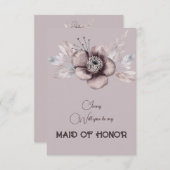 Dusty Rose Floral werden Sie meine Trauzeugin Einladung (Vorne/Hinten)