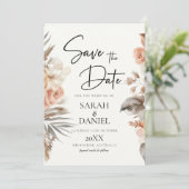 Dusty Rose Floral Wreath Wedding Save The Date