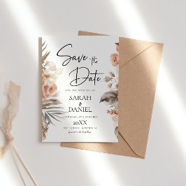 Dusty Rose Floral Wreath Wedding Save The Date