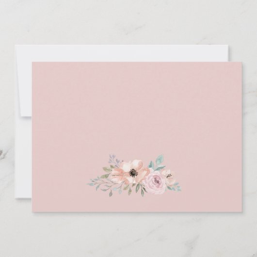 Dusty Rose Florals Foto Save the Date Card (Rückseite)