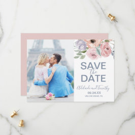 Dusty Rose Florals Foto Save the Date Card