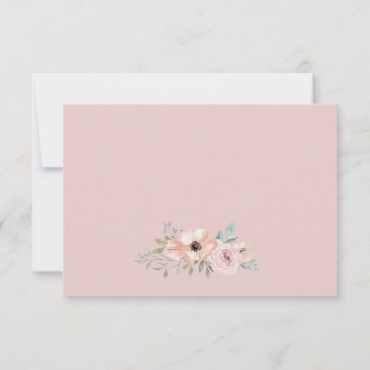 Dusty Rose Florals Menü Auswahl RSVP Karte (Rückseite)