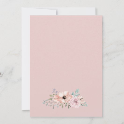 Dusty Rose Florals Monogram Wedding Einladung (Rückseite)