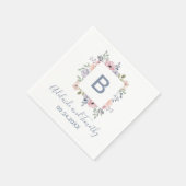 Dusty Rose Florals Monogram Wedding Serviette (Ecke)