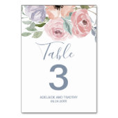 Dusty Rose Florals Tischnummer (Vorderseite)