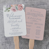 Dusty Rose Florals Wedding Program Fächer