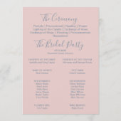 Dusty Rose Florals Wedding Programm (Rückseite)