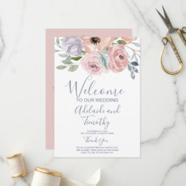 Dusty Rose Florals Wedding Programm