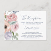 Dusty Rose Florals Wedding Reception Card Begleitkarte (Vorderseite)