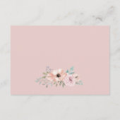 Dusty Rose Florals Wedding wünscht gut Begleitkarte (Rückseite)